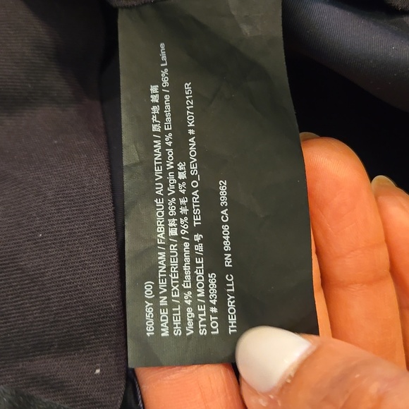 Theory Terry Tapered Lightweight Strech Virgin Wool Ankle Ponte Pants NWOT - Picture 10 of 11